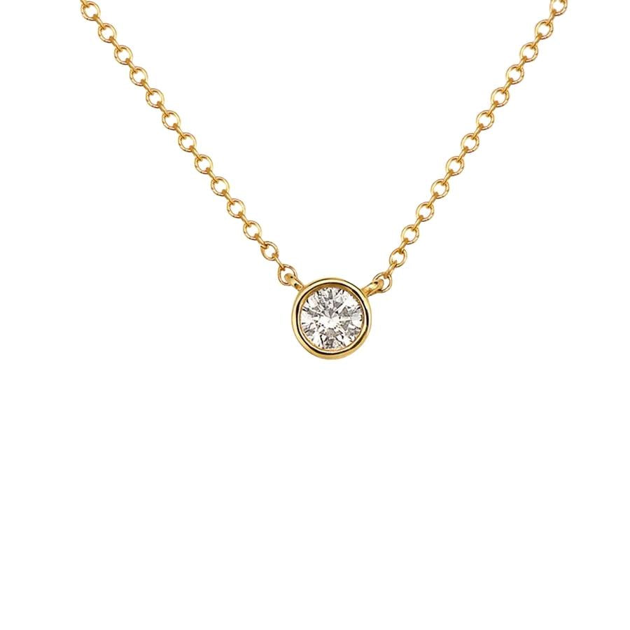 Bezel Set Solitaire Diamond Necklace