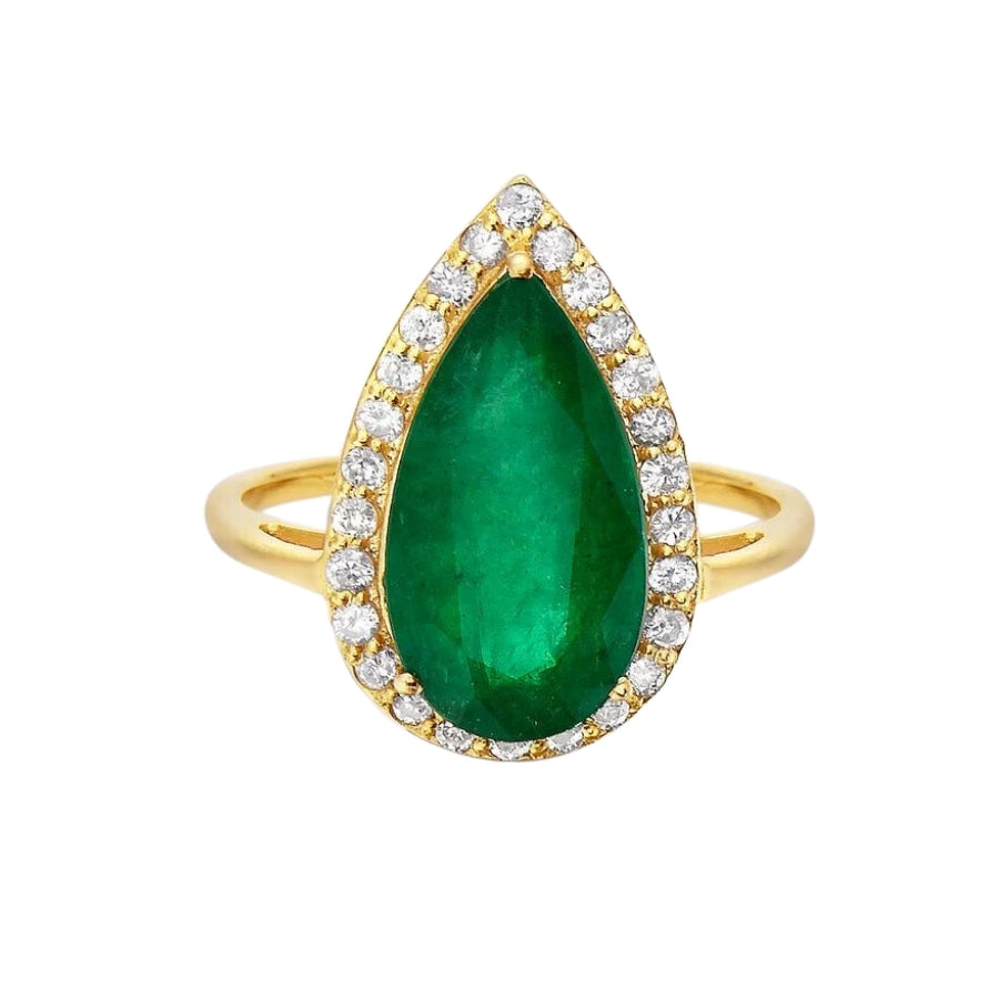 Pear Shape Emerald Ring