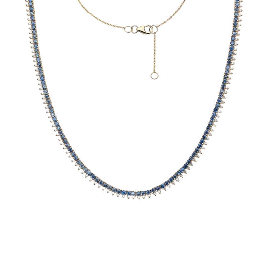 Sapphire & Diamond Tennis Necklace