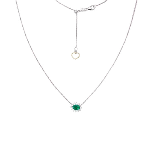 Oval Shape Emerald Necklace