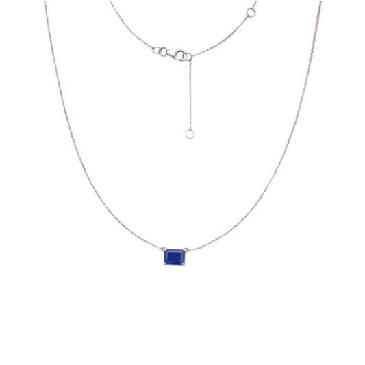 Sapphire Emerald Cut Necklace