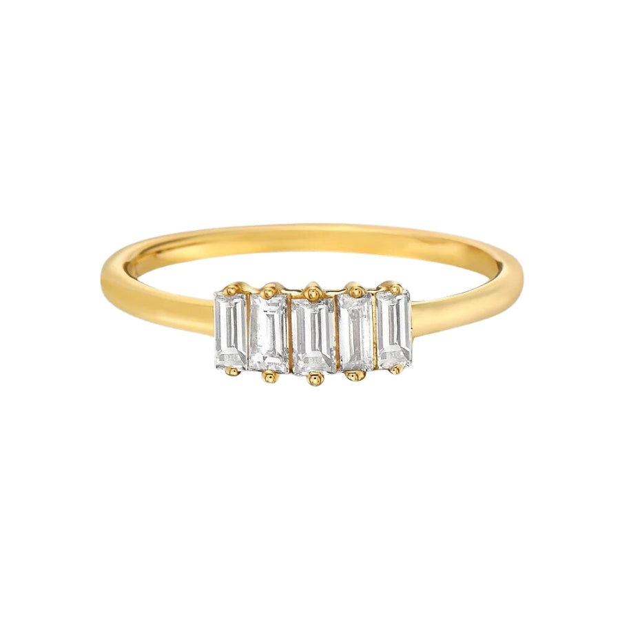 5 Diamonds Baguette Ring