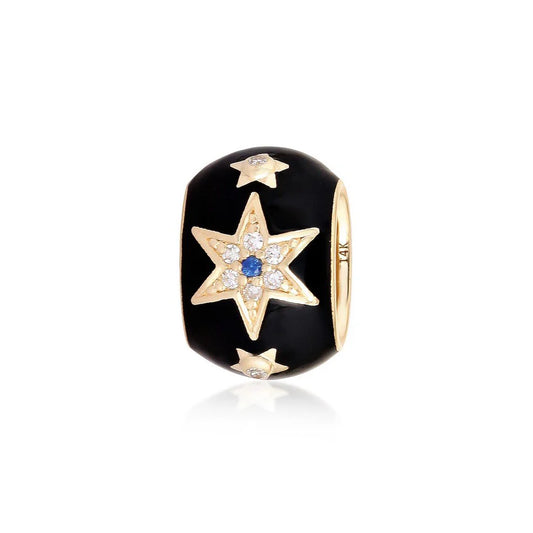 Enamel Round Star Charm