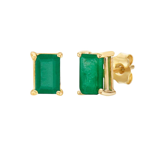 Emerald Cut Emerald Studs