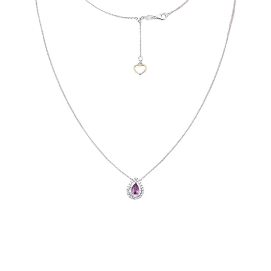 Pear Pink Sapphire Necklace