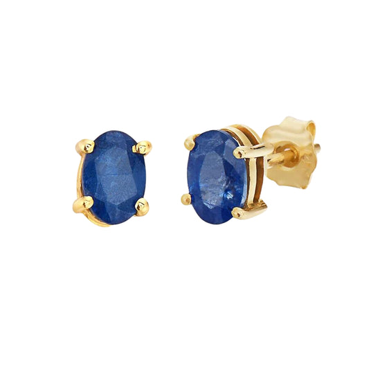 Sapphire Oval Studs